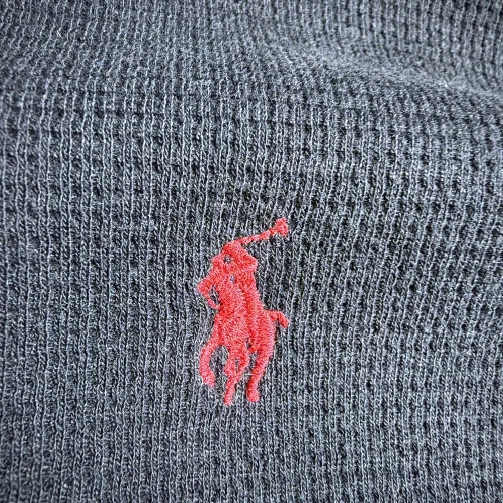 Polo Ralph Lauren Thermal‎ Long Sleeve Shirt Black Red Pony Size L